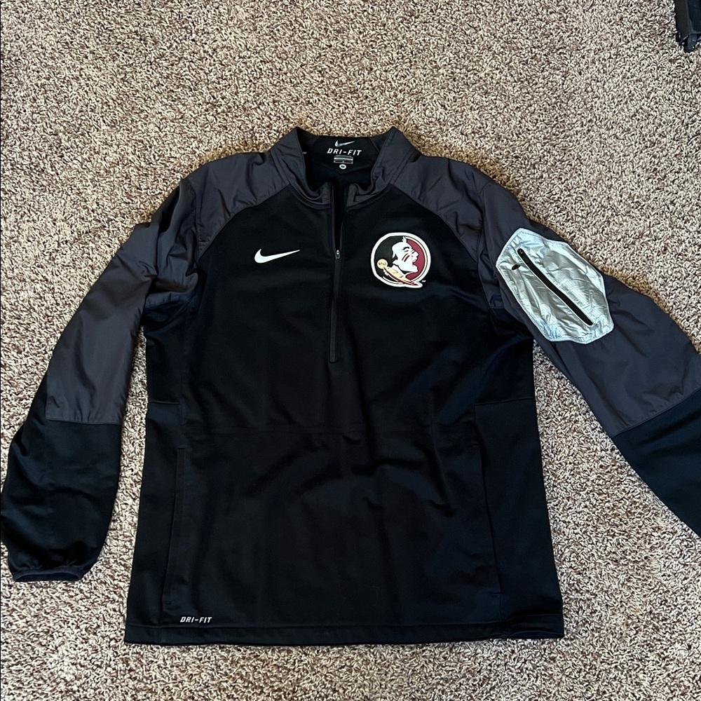 Nike Black and Gray Florida State Dri-FIT Pullover